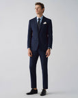 SUIT IN STRETCH FABRIC NAVY STRIPES