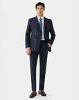 SUIT IN A WOOL BLEND BLUE AND BLACK STRIPES