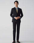 SUIT IN MICRO-PATTERNED VIRGIN WOOL REDA BLACK