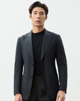 SUIT JACKET IN MICRO-PATTERNED STRETCH FABRIC GRAY