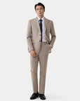 SUIT IN MICRO-PATTERNED VIRGIN WOOL BEIGE