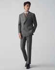 SUIT IN VIRGIN WOOL GRAY GRID PATTERN