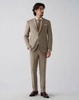 SUIT IN A WOOL BLEND KHAKI STRIPES