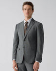 SUIT JACKET IN STRETCH FABRIC GRAY GRID PATTERN