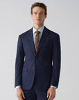 SUIT JACKET IN STRETCH FABRIC NAVY AND WHITE STRIPES