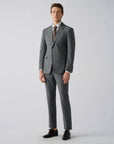 SUIT IN STRETCH FABRIC GRAY GRID PATTERN