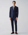 SUIT IN STRETCH FABRIC NAVY AND WHITE STRIPES