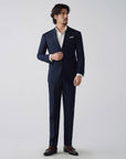 SUIT IN VIRGIN WOOL NAVY STRIPES