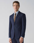 SUIT JACKET IN STRETCH FABRIC NAVY AND WHITE STRIPES