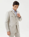 SAFARI JACKET IN A LINEN BLEND BEIGE