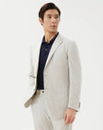 SUIT JACKET IN A LINEN BLEND BEIGE