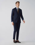 SUIT IN STRETCH FABRIC NAVY AND WHITE STRIPES