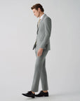 SUIT IN STRETCH FABRIC LIGHT GRAY STRIPES