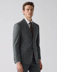 SUIT JACKET IN STRETCH FABRIC GRAY GRID PATTERN