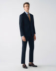 SUIT IN STRETCH FABRIC NAVY WELSH PRINCE'S GRID