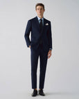 SUIT IN STRETCH FABRIC NAVY STRIPES