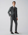 SUIT IN STRETCH FABRIC GRAY GRID PATTERN