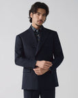 SUIT JACKET IN A WOOL BLEND NAVY STRIPES