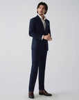 SUIT IN VIRGIN WOOL NAVY STRIPES