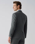 SUIT JACKET IN STRETCH FABRIC GRAY GRID PATTERN