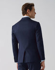 SUIT JACKET IN STRETCH FABRIC NAVY AND WHITE STRIPES