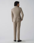 SUIT IN A WOOL BLEND KHAKI STRIPES