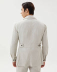 SAFARI JACKET IN A LINEN BLEND BEIGE