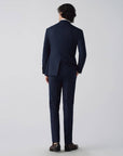 SUIT IN VIRGIN WOOL NAVY STRIPES