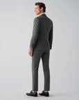 SUIT IN STRETCH FABRIC GRAY GRID PATTERN