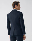 SUIT JACKET IN STRETCH FABRIC NAVY WELSH PRINCE'S GRID