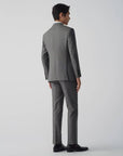 SUIT IN VIRGIN WOOL GRAY GRID PATTERN