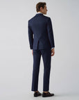 SUIT IN STRETCH FABRIC NAVY AND WHITE STRIPES