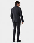 SUIT IN A WOOL BLEND GRAY HERRINGBONE PATTERN