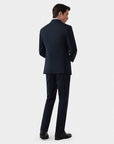 SUIT IN MICRO-PATTERNED VIRGIN WOOL NAVY