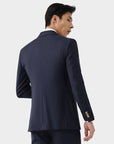 SUIT JACKET IN A WOOL BLEND BLUE AND BLACK STRIPES