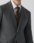 SUIT IN STRETCH FABRIC GRAY GRID PATTERN