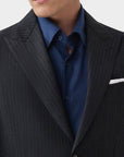 SUIT JACKET IN A WOOL BLEND GRAY HERRINGBONE PATTERN