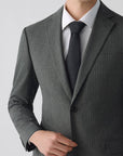 SUIT JACKET IN STRETCH FABRIC GRAY STRIPES