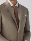 SUIT IN A WOOL BLEND KHAKI STRIPES