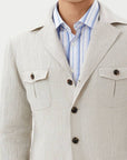 SAFARI JACKET IN A LINEN BLEND BEIGE