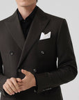 SUIT IN VIRGIN WOOL BROWM