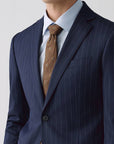 SUIT IN STRETCH FABRIC NAVY AND WHITE STRIPES