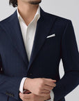 SUIT IN VIRGIN WOOL NAVY STRIPES