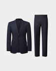 SUIT IN STRETCH FABRIC NAVY AND WHITE STRIPES