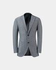 SUIT JACKET IN A LINEN BLEND NAVY AND WHITE GRID PATTERN