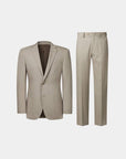 SUIT IN A WOOL BLEND KHAKI STRIPES