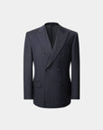 SUIT JACKET IN A WOOL BLEND NAVY STRIPES