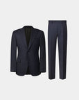 SUIT IN VIRGIN WOOL NAVY STRIPES