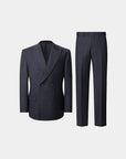 SUIT IN A WOOL BLEND NAVY STRIPES