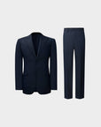 SUIT IN MICRO-PATTERNED VIRGIN WOOL NAVY